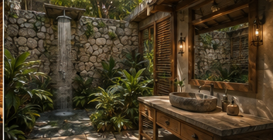 Open-air rain shower